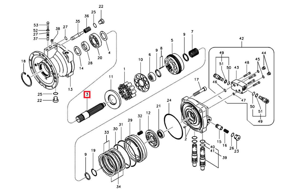 ВАЛ ПОВОРОТНОГО СТОЛА VOLVO EC240 FC2924C 14500066 ORG