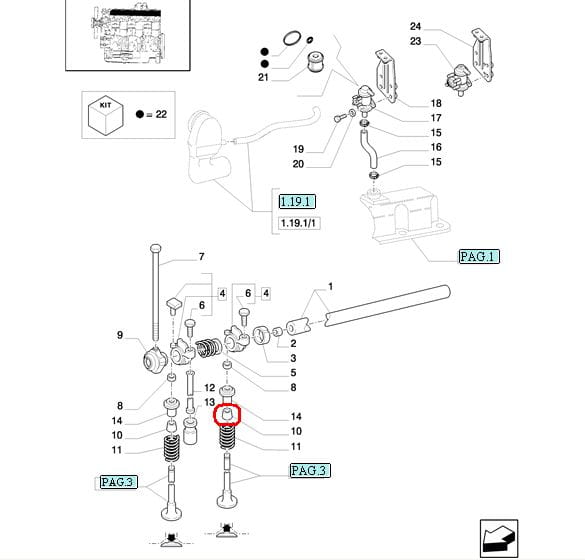 ПРОКЛАДКА КЛАПАНА ЗЕЛЕНЫЙ NEW HOLLAND CASE 87801992-84349929
