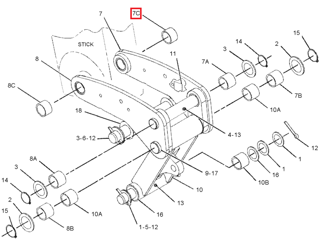 РУКАВ ПЛЕЧА СЗАДИ CAT 416E 420F 432E 434E 2136687