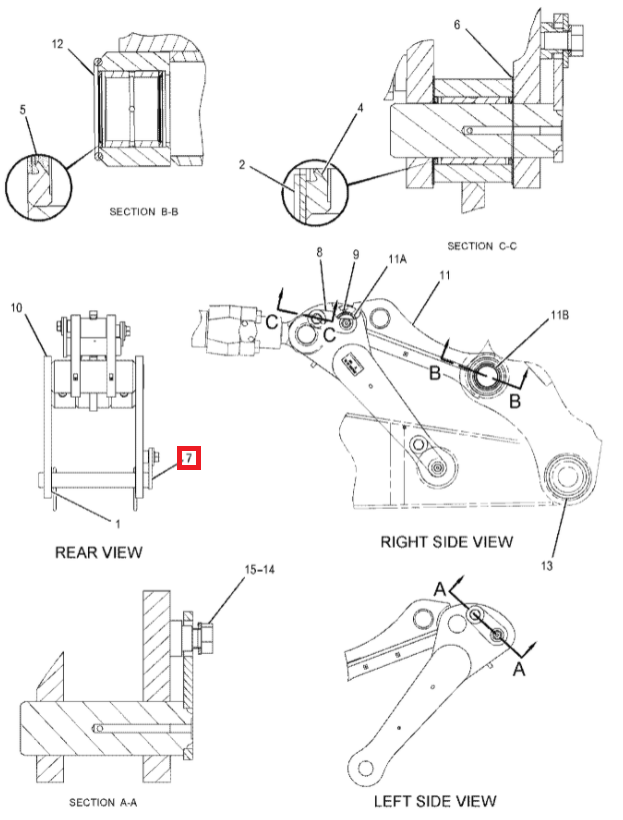 Штифт экскаватор CAT M313C M315C M316D 50x385