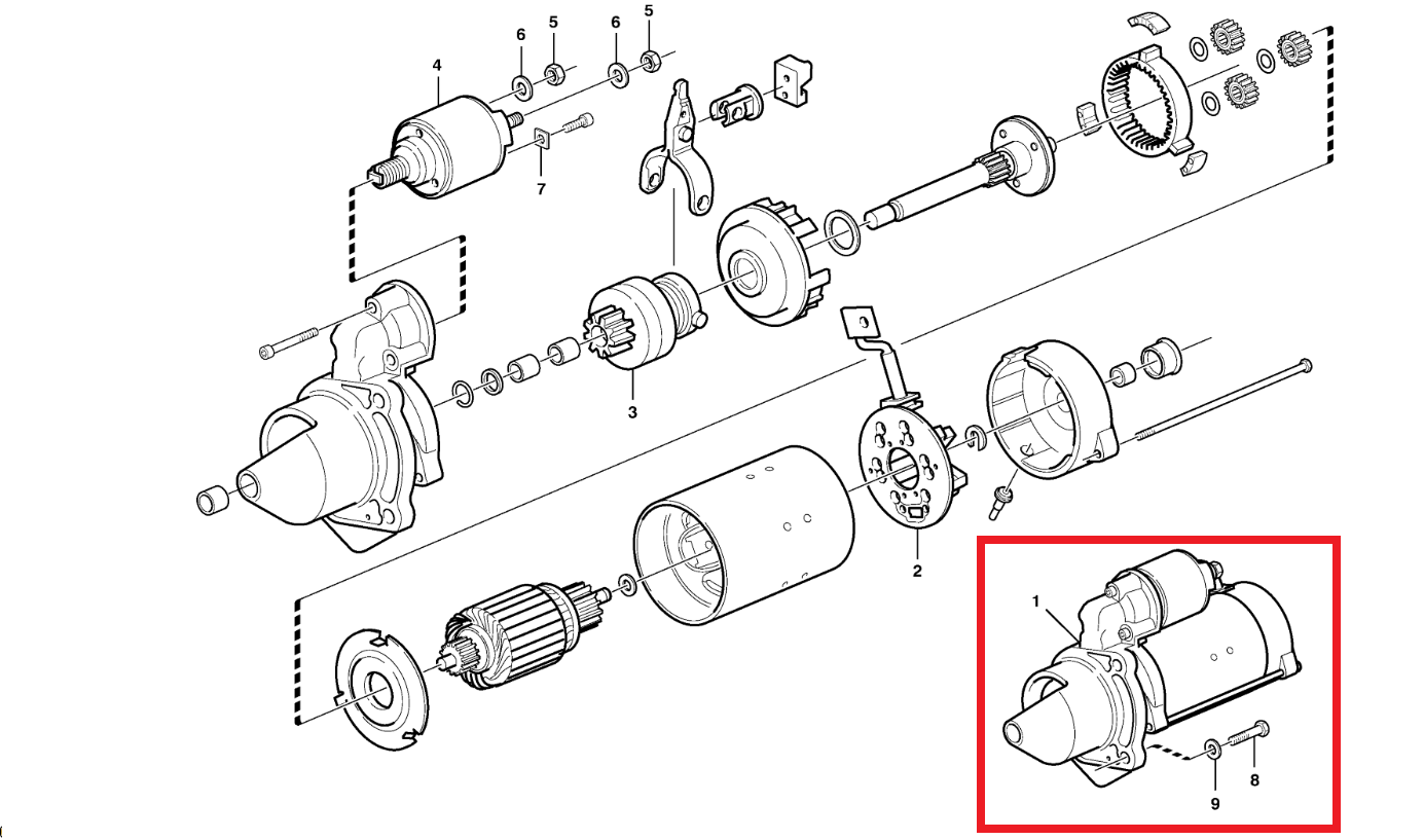 Стартер 12V MECALAC 71MCe 714MWrr 20405828