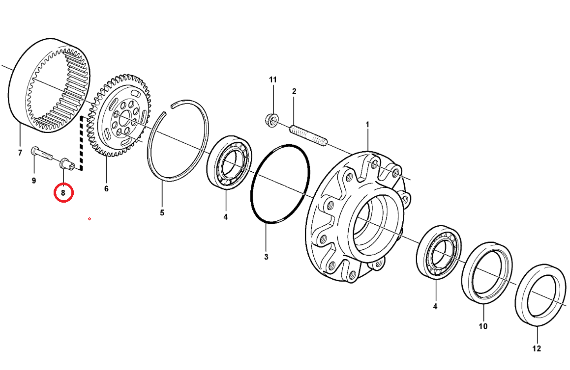 Втулка ступицы колеса KOMATSU WB97 20E-23-K2330