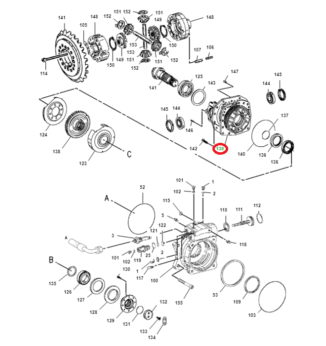 Корпус дифференциала ZF CAT M312, M313C 132-4422