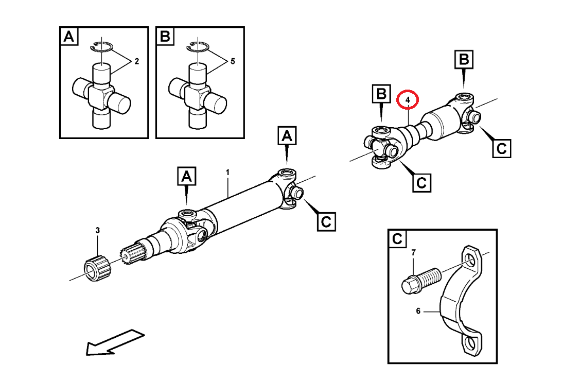 ЗАДНИЙ ПРИВОДНОЙ ВАЛ VOLVO BL60 BL70 BL71 15017910