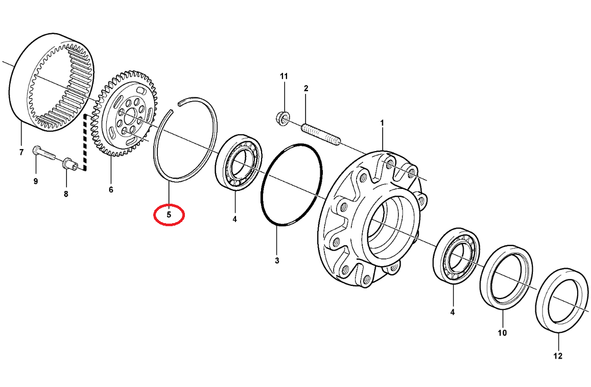 СТАЛЬНОЕ КОЛЬЦО СТУПИЦЫ VOLVO BL60 BL70 11709361