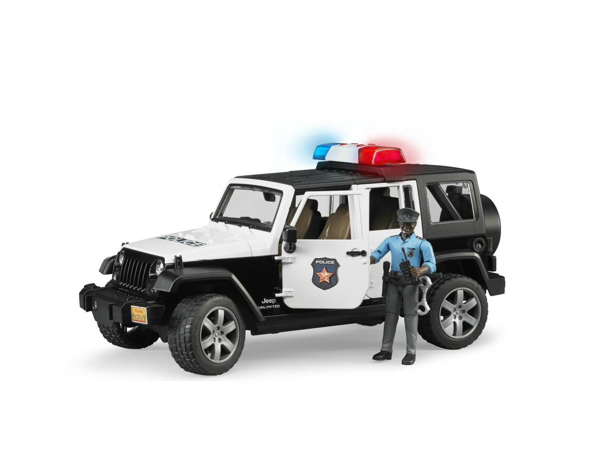 Полицейский Jeep Wrangler с фигуркой полицейского и свето-звуковым модулем Bruder 02527