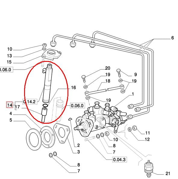 НАКОНЕЧНИК ИНЖЕКТОРА NEW HOLLAND CASE 504054021 - 504051747