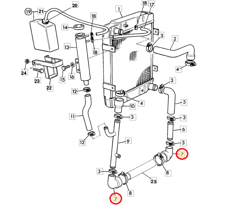 ЛОКОТЬ ШЛАНГА ДЛЯ РАДИАТОРА JCB 3CX 4CX 834/00666
