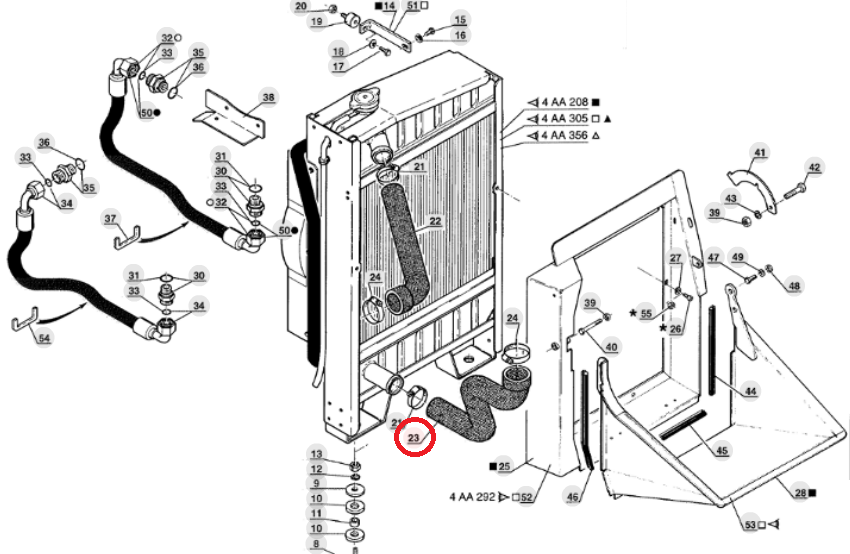 ШЛАНГ РАДИАТОРА НИЖНИЙ MANITOU MT MLT 234945
