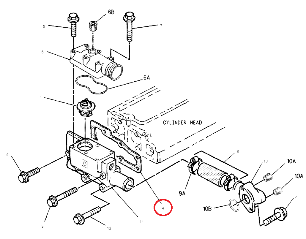 ПРОКЛАДКА КРЫШКИ ТЕРМОСТАТА CAT 428B 428C 6I-0453