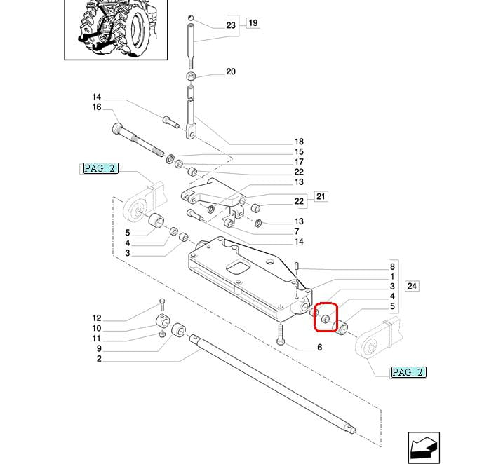 ПРОКЛАДКА НИЖНЕЙ ТЯГИ NEW HOLLAND CASE STEYR 47124792-47129342
