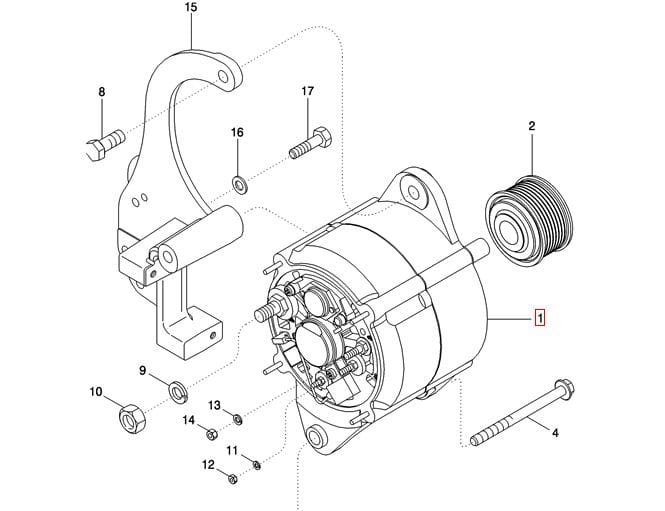 ALTERNATOR 135A NEW HOLLAND CASE 86994128 - 125849A1