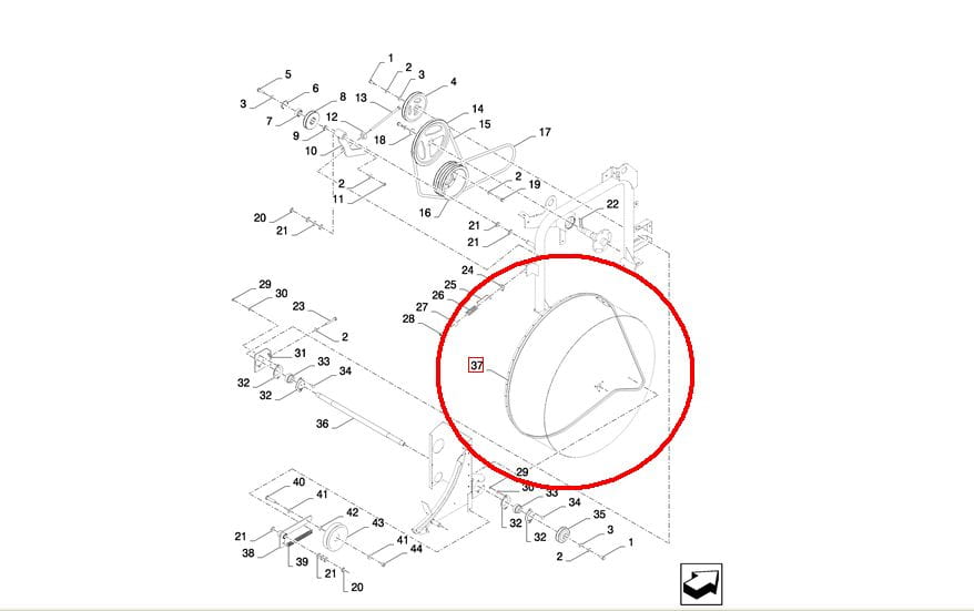 РЕМЕНЬ ДЛЯ ВРАЩАЮЩЕЙСЯ КОРЗИНЫ NEW HOLLAND CASE 84989965