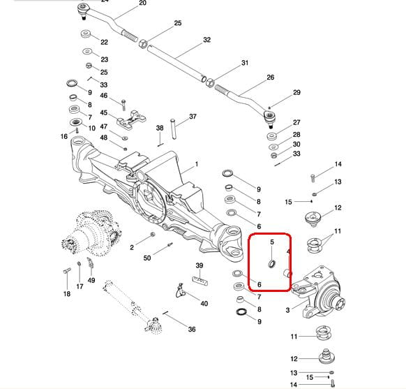 ПРОКЛАДКА ПОЛУОСИ СО СТОРОНЫ КРОССОВЕРА NEW HOLLAND CASE 128647A1