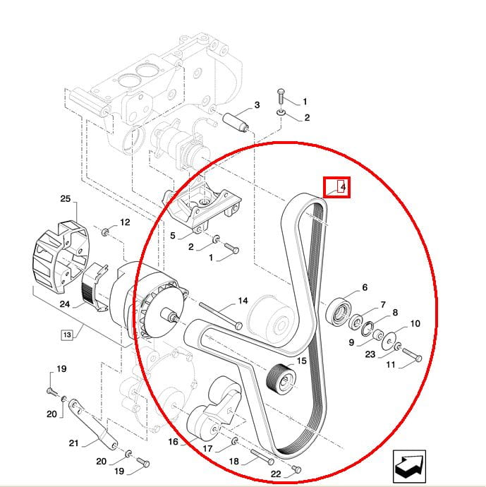 8-КЛИНОВОЙ РЕМЕНЬ ДВИГАТЕЛЯ NEW HOLLAND 84057710
