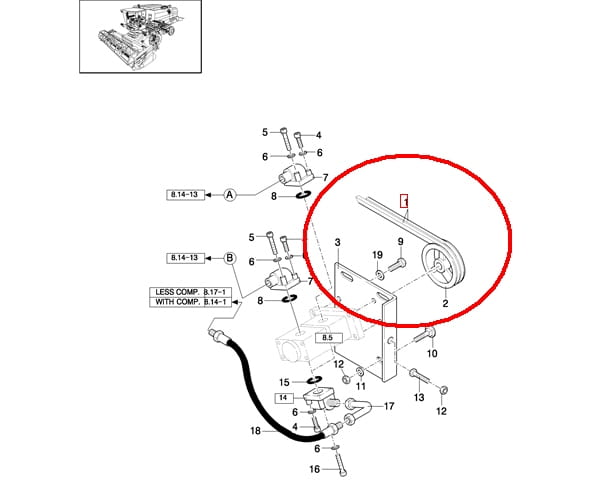 РЕМЕНЬ КПЛ. WENTYLATORA TF,TX,CX NEW HOLLAND CASE 89835816 - A138001