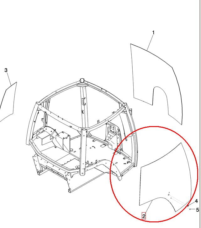 СТЕКЛО БОКОВОЕ ПРАВОЕ NEW HOLLAND CASE 87417671