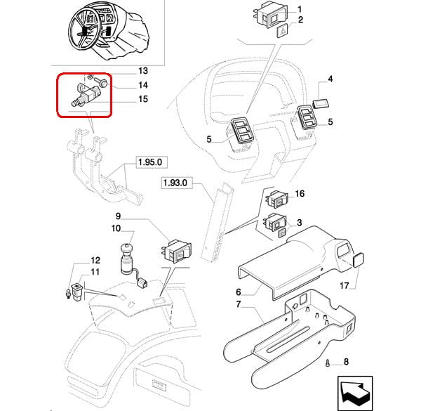 СТОП-ПЕРЕКЛЮЧАТЕЛЬ NEW HOLLAND CASE 47132449 - 5163618 - 82026949 - 321564850