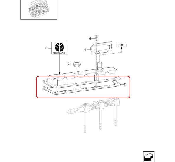 ПРОКЛАДКА КРЫШКИ КЛАПАНА NEW HOLLAND CASE 83976376