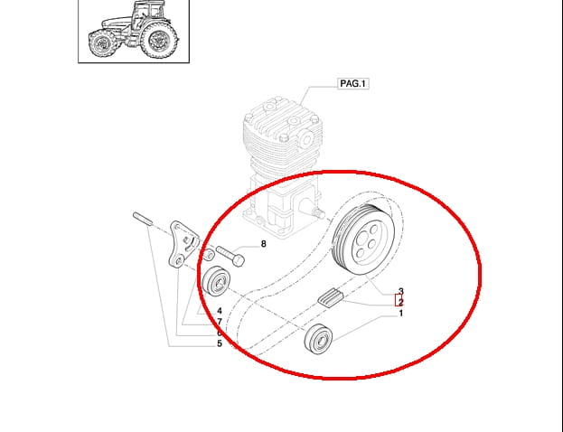 РЕМЕНЬ ВОЗДУШНОГО КОМПРЕССОРА NEW HOLLAND CASE STEYR 87710660-87382455