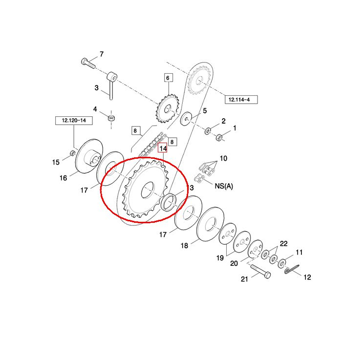 ШЕСТЕРНЯ ПРИВОДА HEDERA NEW HOLLAND 89593579
