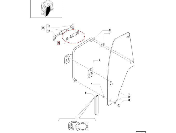ГАЗОВЫЙ АМОРТИЗАТОР ДВЕРИ NEW HOLLAND CASE 84198394-47517733