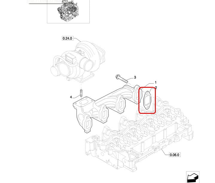 ПРОКЛАДКА ВЫПУСКНОГО КОЛЛЕКТОРА NEW HOLLAND CASE STEYR 2852743-504081248