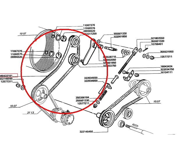 Ремень поворотной корзины L624 LAVERDA NEW HOLLAND 340433181