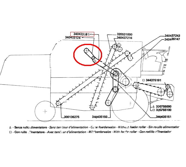 Ремень поворотной корзины L624 LAVERDA NEW HOLLAND 340433181