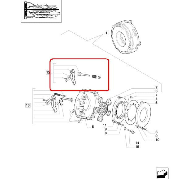КОМПЛЕКТ НОЖЕК СЦЕПЛЕНИЯ (КОРОТКИЙ) NEW HOLLAND CASE 5080821