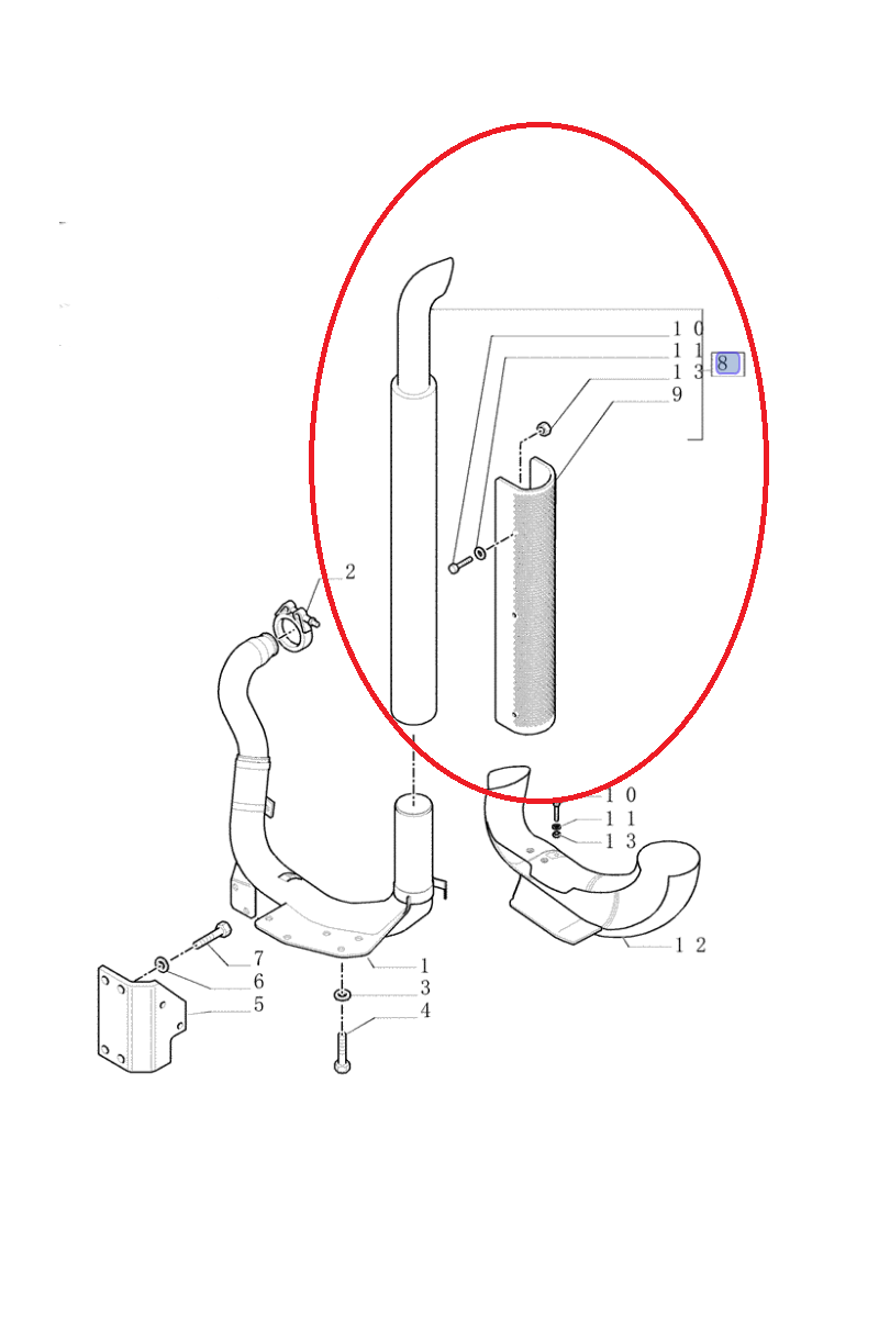 ГЛУШИТЕЛЬ CASE CNH 82027844 - 82027843 - 82027842 - 82027845
