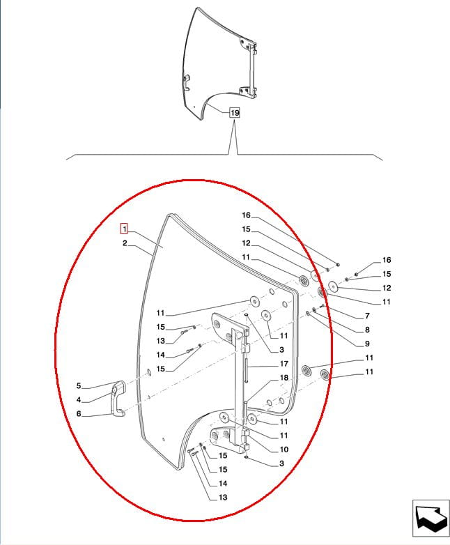 СТЕКЛО ЛЕВОЙ ДВЕРИ NEW HOLLAND CASE STEYR 87560786 - 87528171 - 82027357