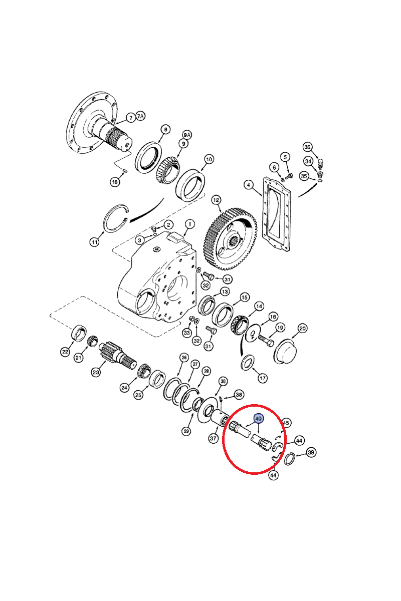 Приводной вал правый Case CNH 242841A1-428mm