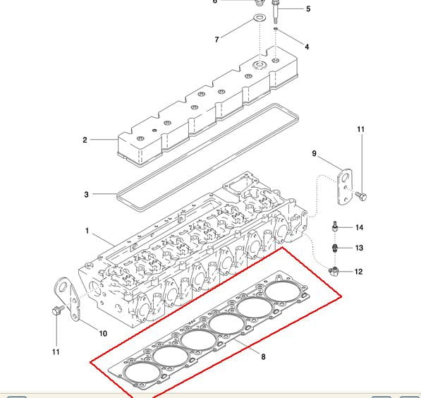 Прокладка головки NEW HOLLAND CASE J938267