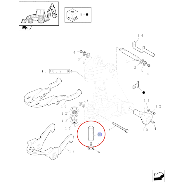 ШТИФТ ЭКСКАВАТОРА-ПОГРУЗЧИКА NEW HOLLAND 85801079-47558941