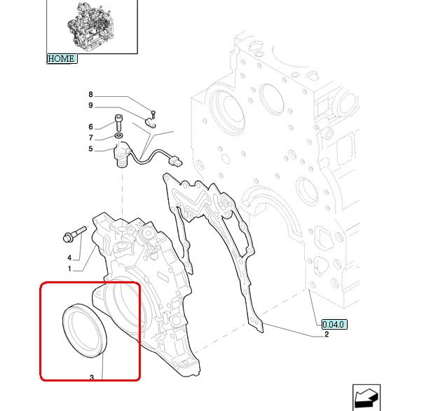 УПЛОТНИТЕЛЬ КОЛЕНЧАТОГО ВАЛА СПЕРЕДИ NEW HOLLAND CASE STEYR 4890832-5801483558
