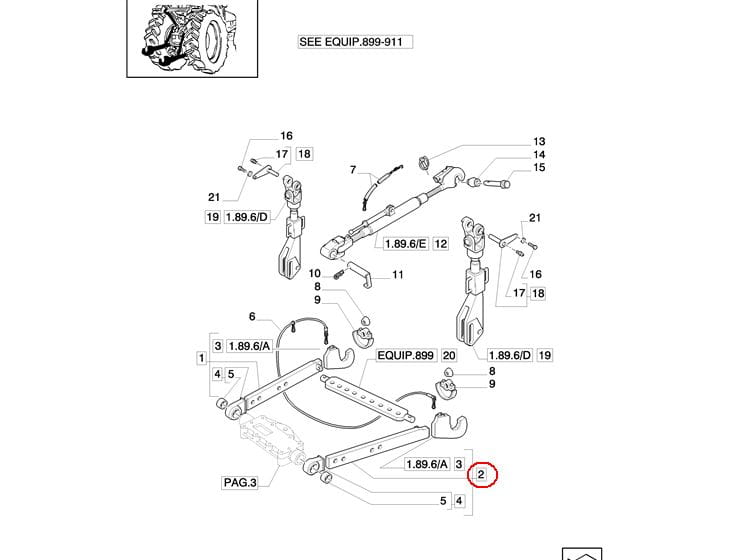 НИЖНЯЯ ТЯГА ПОДЪЕМНИКА LH NEW HOLLAND CASE 47125912 - 5189360 - 47125898