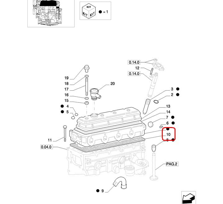 ПРОКЛАДКА ГОЛОВКИ БЛОКА ЦИЛИНДРОВ NEW HOLLAND CASE 98456215-1907835