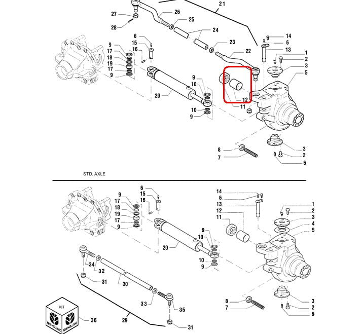 ЛАТУННАЯ ВТУЛКА ПОЛУОСИ NEW HOLLAND 86027148