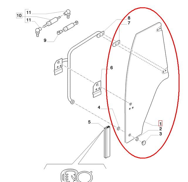 СТЕКЛО ДВЕРИ ЛЕВОЕ NEW HOLLAND CASE 87620234