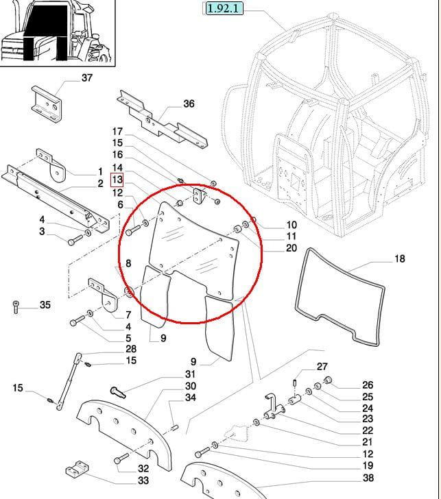 ВЕТРОВОЕ СТЕКЛО NEW HOLLAND CASE STEYR 82032042
