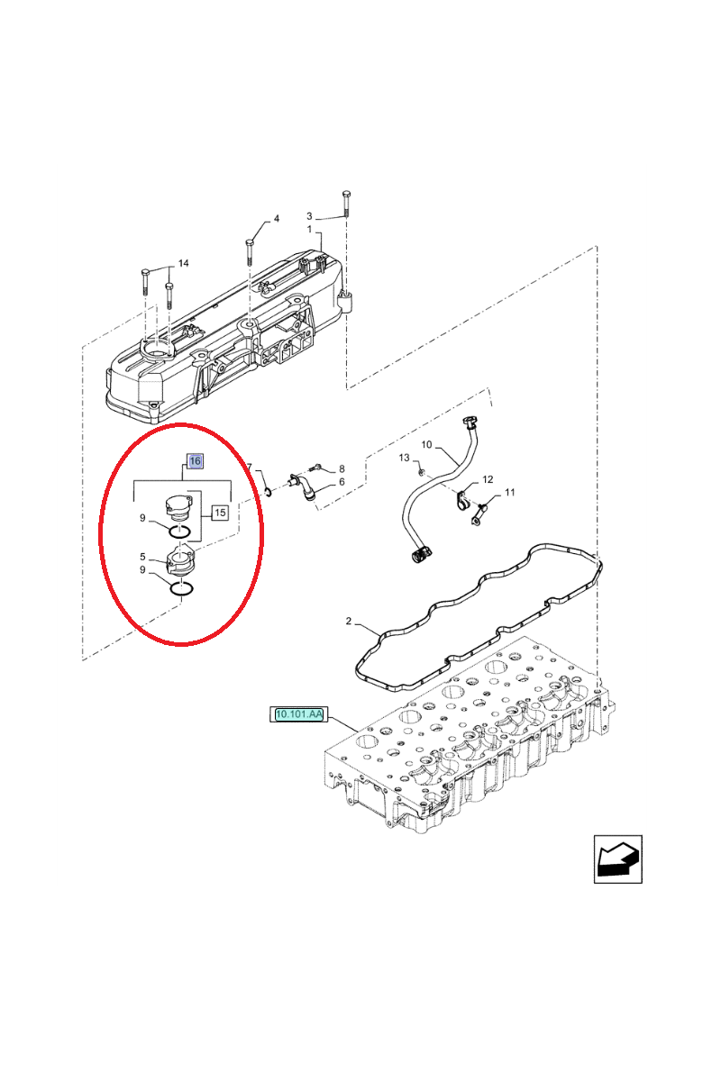Крышка клапана New Holland CASE CNH 5801514600