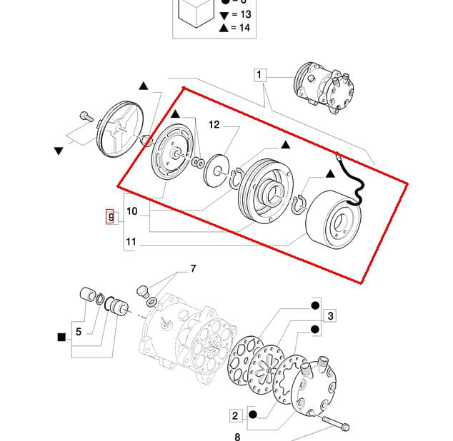 МУФТА КОНДИЦИОНЕРА NEW HOLLAND CASE 82025343-87334399