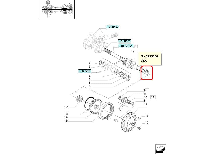 ГЕРМЕТИК ДЛЯ КОРОТКИХ ПОЛУОСЕЙ NEW HOLLAND CASE 5135386