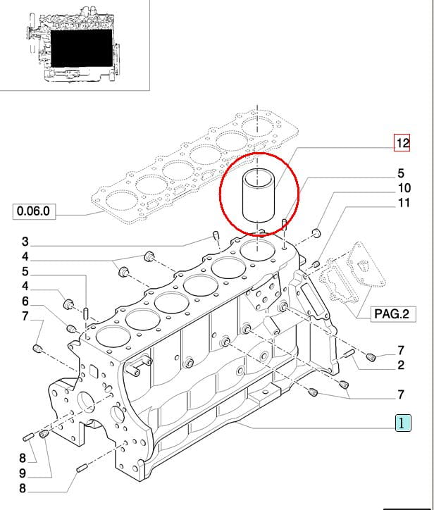 ВТУЛКА ДВИГАТЕЛЯ NEW HOLLAND CASE 83998292 - 87712882-83998292GV