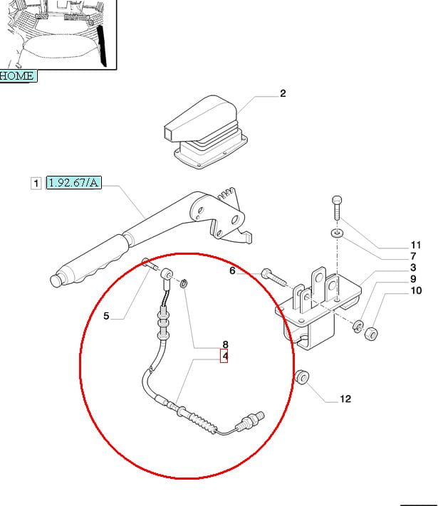 КАБЕЛЬ РУЧНОГО ТОРМОЗА NEW HOLLAND CASE 84216035 - 84154888 - 5098459
