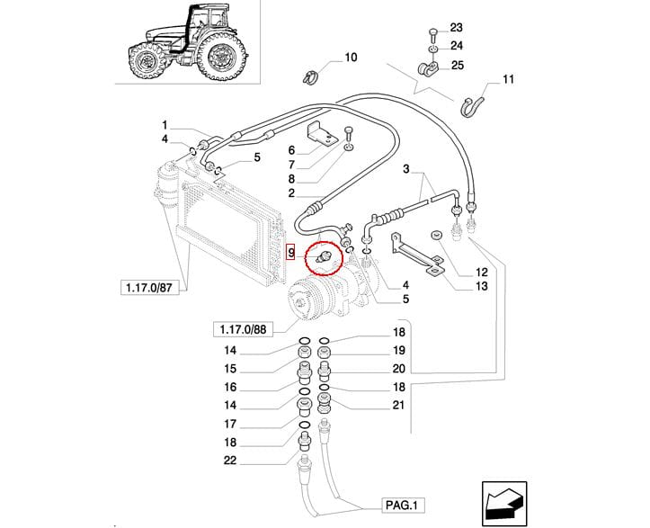 ДАТЧИК ДАВЛЕНИЯ КОНДИЦИОНЕРА NEW HOLLAND E9NN19N715AA