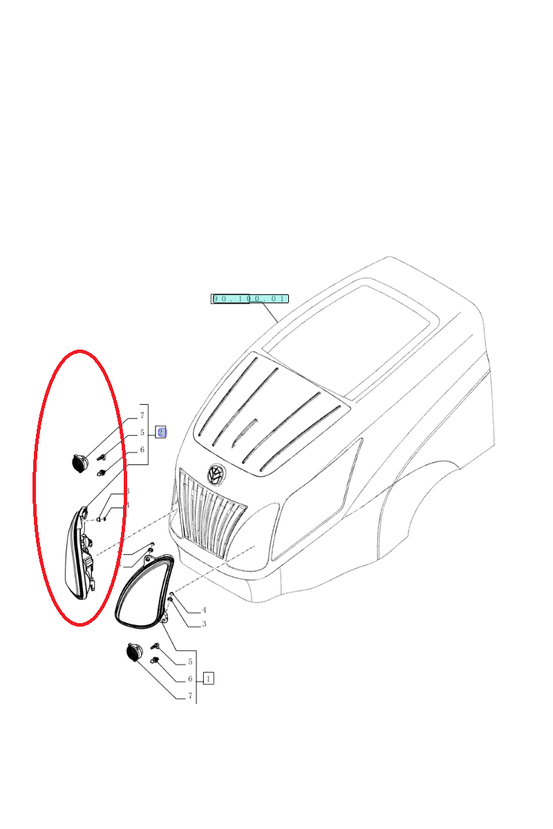 Передняя правая лампа New Holland CNH 84340250-87700667