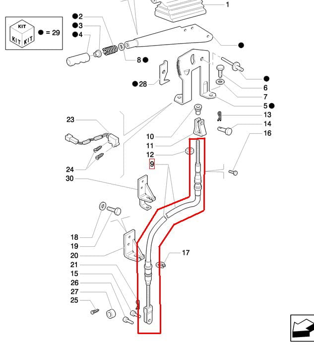 КАБЕЛЬ РУЧНОГО ТОРМОЗА NEW HOLLAND CASE STEYR 87531701