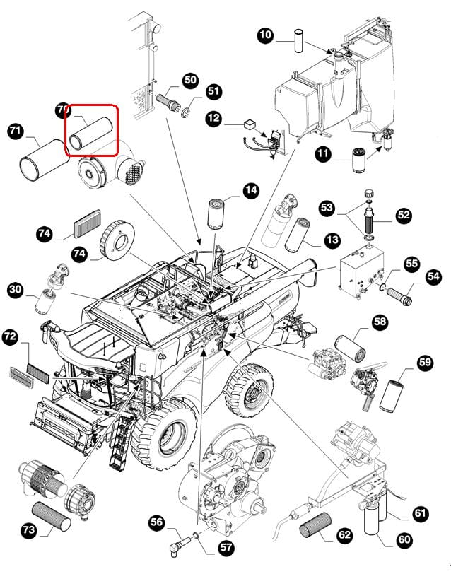 ВНУТРЕННИЙ ВОЗДУШНЫЙ ФИЛЬТР NEW HOLLAND 87682986-84069018